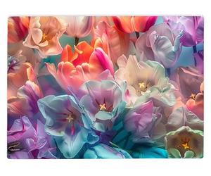 Shopagift Tulips Flowers Pastel Glass Chopping Board Large Kitchen Worktop Saver 39cm x 28cm
