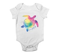 Shopagift Turtle Rainbow Baby Grow Vest Go with the Flow Watercolour Bodysuit Gift