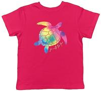 Shopagift Turtle Rainbow Kids T-Shirt Go with The Flow Watercolour Childrens Tee Gift
