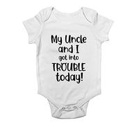 Shopagift Uncle And I Got Into Trouble Today Baby Grow Vest Bodysuit