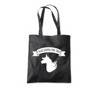 Shopagift Unicorn I Was Born Like This Mythical Fantasy Tote Shopping Beach Bag 10 Litres Capacity - 42cm x 38cm