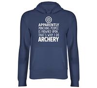 Shopagift Unisex Apparently Punching People is Frowned Upon That's why I do Archery Hoodie Navy Blue