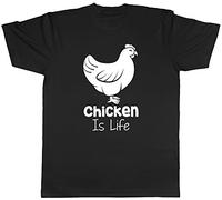 Shopagift Unisex - Chicken is Life T-Shirt Black