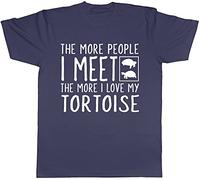 Shopagift Unisex - The More People I Meet The More I Love My Tortoise T-Shirt Navy Blue