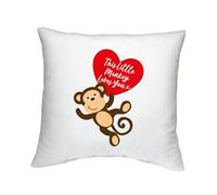 Shopagift Valentines Day Cushion Cover This Little Monkey Loves You Bedroom Lounge Accessory - 40cm x 40cm