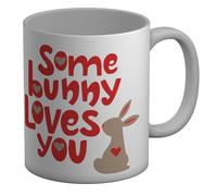Shopagift Valentines Day Some Bunny Loves You Funny Joke Mug White 11oz Large Ceramic Cup