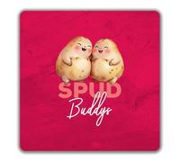 Shopagift Valentines Spud Buddys 2 Pack Coasters Love Romance Lovers - 9cm x 9cm