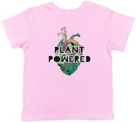 Shopagift Vegan Kids T-Shirt Totally a Plant Powered Heart Childrens Tee Boys Girls Light Pink