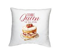 Shopagift Victoria Sponge Cake Cushion Cover The Queen of all Puds Bedroom Lounge Accessory - 40cm x 40cm