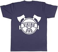 Shopagift Viking Dad Father's Day Birthday Mens T-Shirt Navy Blue