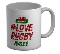 Shopagift Wales Rugby Supporter Fan Mug White 11oz Large Ceramic Cup