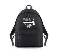 Shopagift Wanna Play a Game Axe Funny Backpack Rucksack 18 Litres Capacity - 42cm x 31cm x 21cm