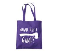 Shopagift Wanna Play a Game Axe Funny Tote Shopping Beach Bag 10 Litres Capacity - 42cm x 38cm