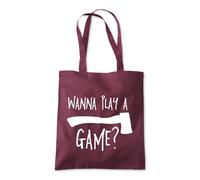 Shopagift Wanna Play a Game Axe Funny Tote Shopping Beach Bag 10 Litres Capacity - 42cm x 38cm