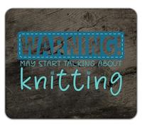 Shopagift Warning Knitting Mouse Mat Pad Funny Yarn Knitter 24cm x 19cm