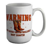 Shopagift Warning Line Dancing Mug Funny Uncontrollable Boot Scootin White 15oz Large Ceramic Cup