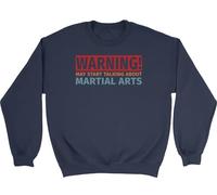 Shopagift Warning Martial Arts Sweatshirt Karate Taekwondo Kung Fu Unisex Jumper Navy
