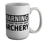 Shopagift Warning May Start Talking About Archery White 15oz Large Mug Cup