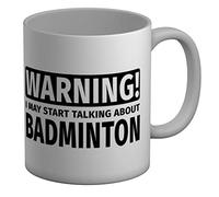 Shopagift Warning May Start Talking About Badminton White 11oz Large Mug Cup