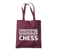 Shopagift Warning May Start Talking About Chess Tote Shopping Beach Bag 10 Litres Capacity - 42cm x 38cm