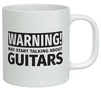 Shopagift Warning May Start Talking about Guitars White 10oz Novelty Gift Mug Cup