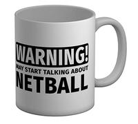 Shopagift Warning May Start Talking About Netball White 11oz Large Mug Cup