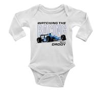 Shopagift Watching the Racing with Daddy Baby Grow Vest Bodysuit Motorsports Boys Girls L/S