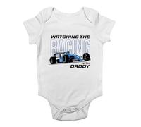 Shopagift Watching the Racing with Daddy Baby Grow Vest Motorsports Bodysuit Boys Girls