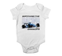 Shopagift Watching the Racing with Grandpa Baby Grow Vest Motorsports Bodysuit Boys Girls