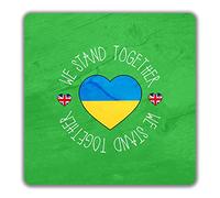 Shopagift We Stand Together Ukraine 2 Pack Coasters Gift - 9cm x 9cm