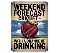 Shopagift Weekend Forecast Cricket Metal Poster Wall Tin Sign Man Cave Shed Bar Bedroom Home Kitchen - A4