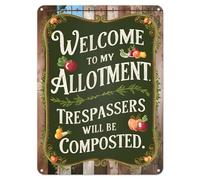 Shopagift Welcome to my Allotment Funny Metal Poster Wall Sign Man Cave Shed Bar Bedroom Home Kitchen - A3