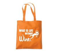 Shopagift What is Life Without Wine Alcohol Tote Shopping Beach Bag 10 Litres Capacity - 42cm x 38cm