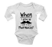 Shopagift When i Grow up I Want to be a Pharmacist Long Sleeve Baby Grow Vest Bodysuit White
