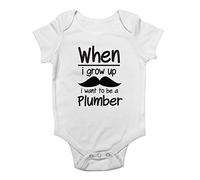 Shopagift When I Grow Up I Want to be a Plumber Cute Boys and Girls Baby Vest Bodysuit