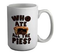 Shopagift Who ate All The Pies? Mug Funny British Pie White 15oz Large Ceramic Cup