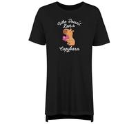 Shopagift Who Doesn't Love a Capy Women's Nightie Funny Capybara Night Shirt Black