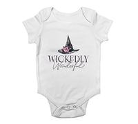 Shopagift Wickedly Wonderful Baby Grow Vest Halloween Witches Witch Hat Bodysuit Gift