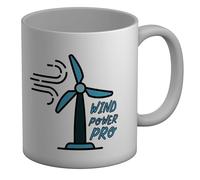 Shopagift Wind Mill Power Mug Wind Power Pro Renewable Energy White 11oz Large Ceramic Cup