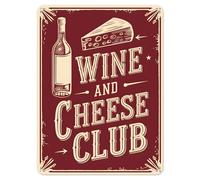 Shopagift Wine and Cheese Club Metal Poster Wall Tin Sign Man Cave Shed Bar Bedroom Home Kitchen - A5