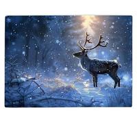 Shopagift Winter Scene Christmas Reindeer Xmas Glass Chopping Board Large Kitchen Worktop Saver 39cm x 28cm