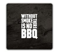 Shopagift Without Smoke There Is No BBQ 2 Pack Coasters - 9cm x 9cm