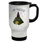 Shopagift Wizard Frog Travel Mug I am a Magical Frog Funny Magic Stainless Steel 14oz Cup