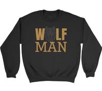 Shopagift Wolf Man Sweatshirt Wild Animal Wolves WerewolfUnisex Jumper Black