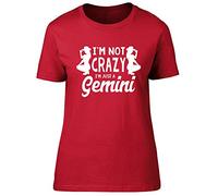 Shopagift Womens - I'm Not Crazy I'm Just a Gemini Fitted T-Shirt Red