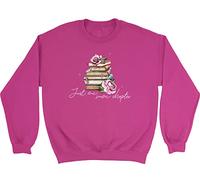 Shopagift World Book Day Kids Sweatshirt Just One More Chapter Gift Jumper Pink