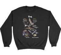Shopagift World Collection of Bats British Bat Day Sweatshirt Unisex Jumper Black