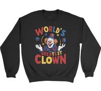 Shopagift Worlds Greatest Clown Kids Sweatshirt Juggling Tricks Fun Jumper Boys Girls Black