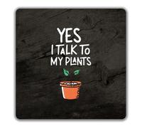 Shopagift Yes I Talk to My Plants Gardening Allotment 2 Pack Coasters - 9cm x 9cm