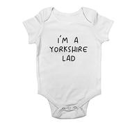 Shopagift Yorkshire Day Baby Vest I'm a Yorkshire Lad Bodysuit Gift White